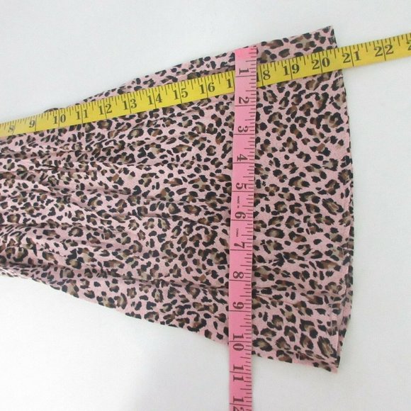 Free People Movement Top Small Off Shoulder Pink Cheetah Print Bell Sleeves $88 - Picture 5 of 9